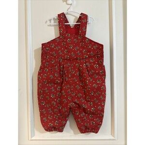 Old Navy 1990s Vinyl Rage Red Baby Overalls Puffer Girls 0-12 Months S/M